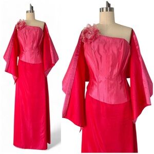 Vintage 90’s/Y2K Pink & Red Corset & Maxi Skirt Set